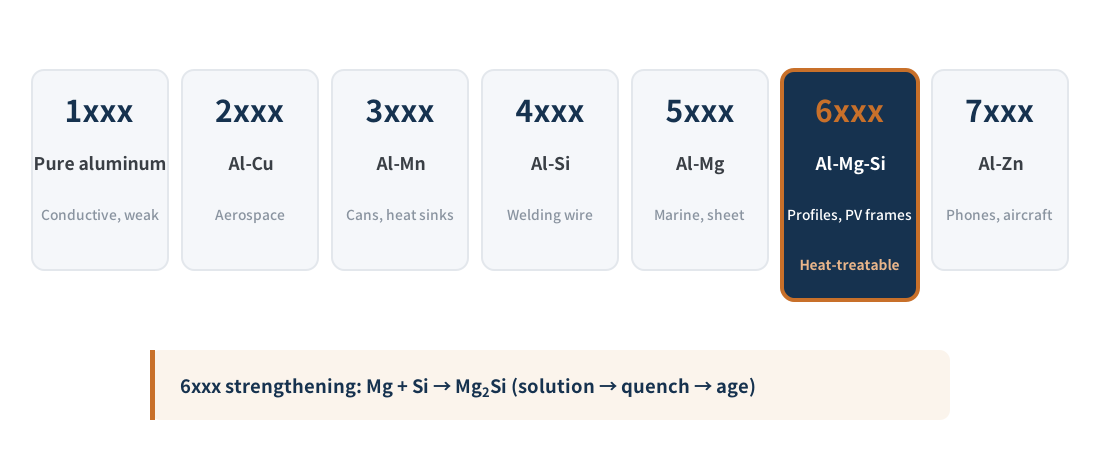 Figure 1 The aluminum alloy family and where the 6xxx series sits