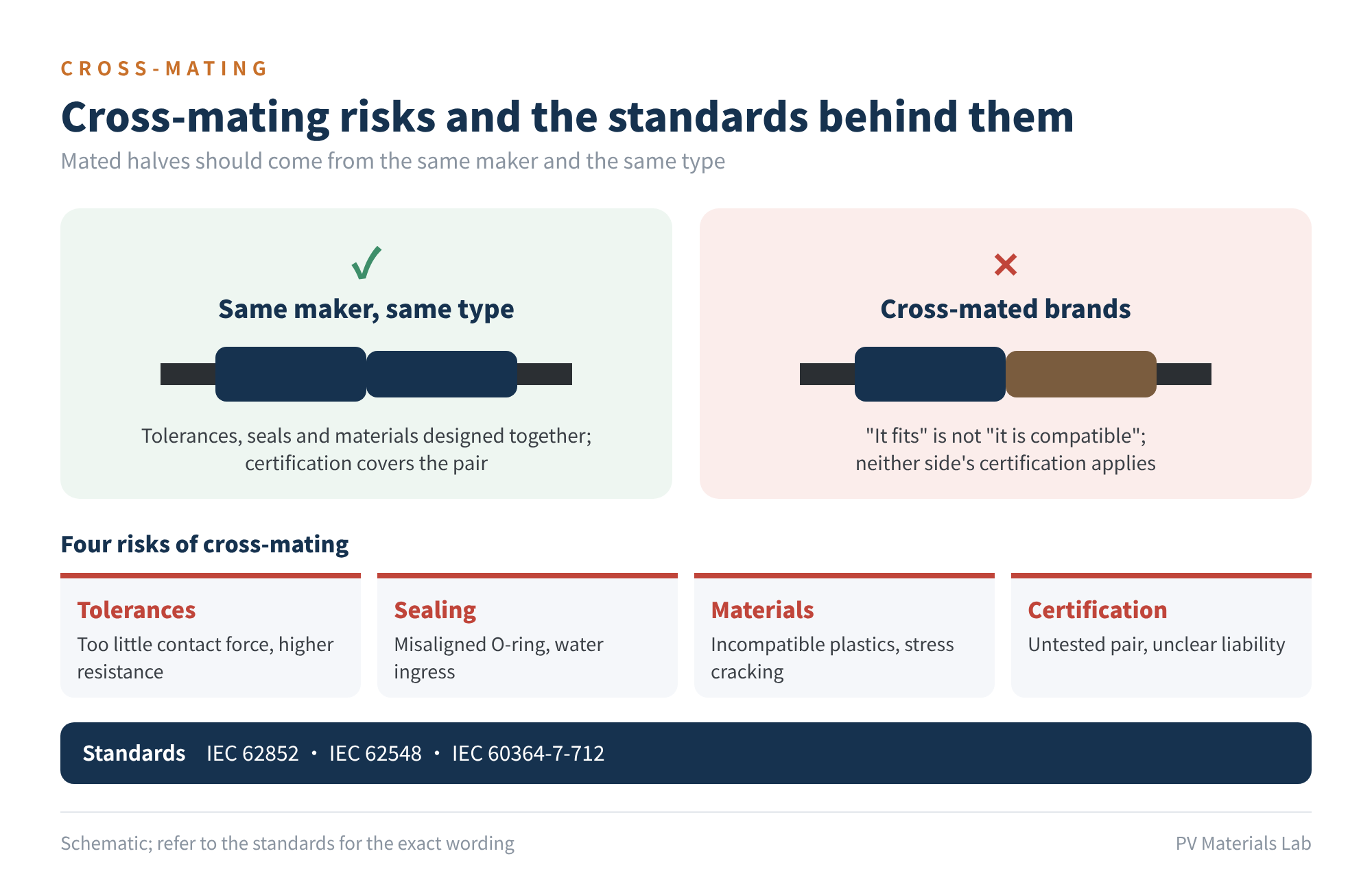 Figure 5　Cross-mating risks and the standards behind them