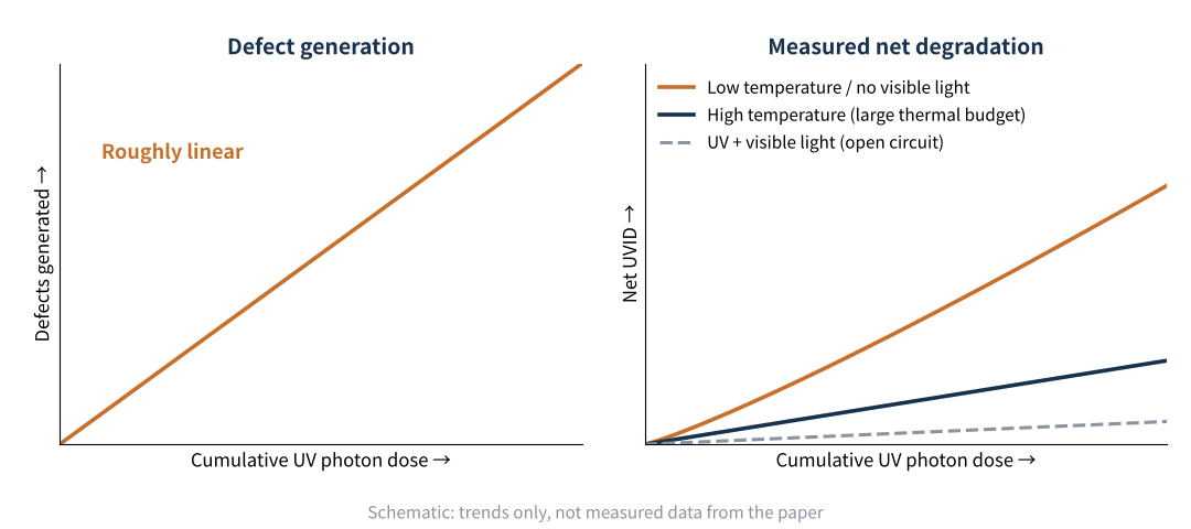 Figure 2　Relationship between defect generation and net degradation